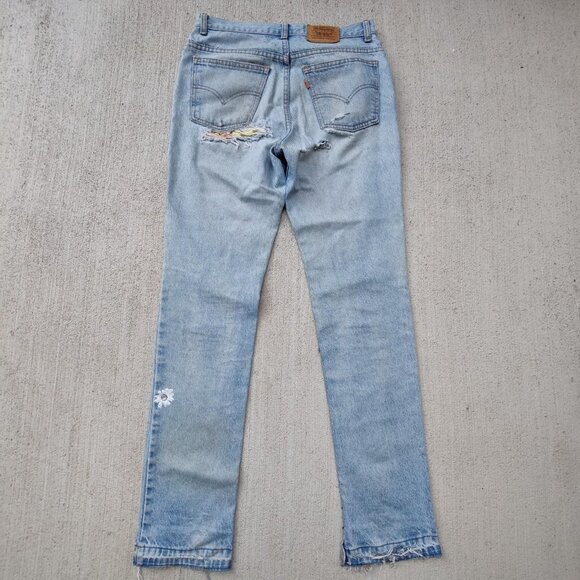 Vintage 'Levis' orange tab light wash flared denim with custom vintage men's 32 - Picture 3 of 6
